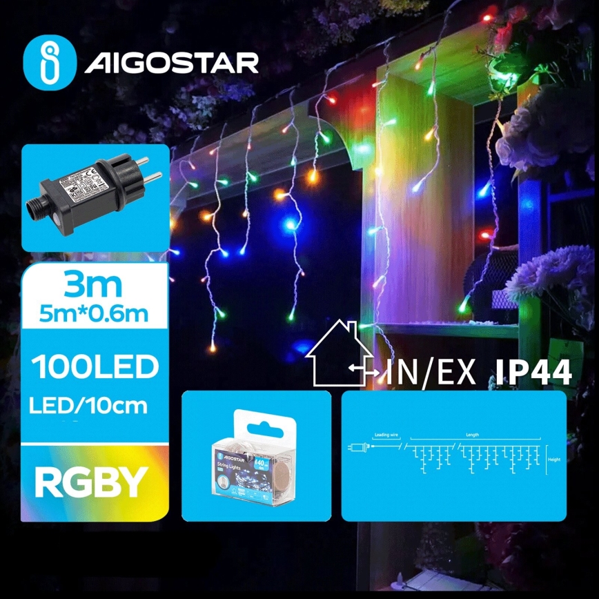 Aigostar - LED-ulkojouluketju 100xLED/8 toiminnot 8x0,6m IP44 monivärinen