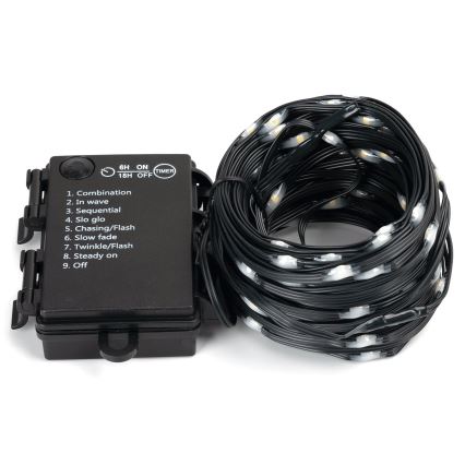 Aigostar -LED-ulkojouluketju 150xLED/8 toiminnot 3xAA 15,3m IP44 lämpimänvalkoinen