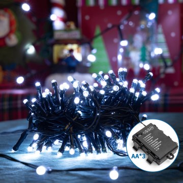 Aigostar - LED-ulkojouluketju 200xLED/8 toiminnot 10,3m IP44 kylmänvalkoinen