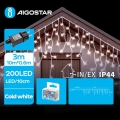 Aigostar - LED-ulkojouluketju 200xLED/8 toiminnot 13x0,6m IP44 kylmänvalkoinen