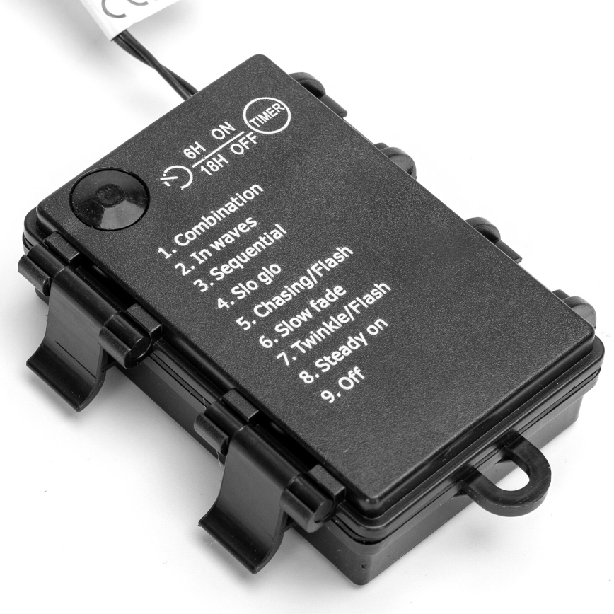 Aigostar - LED-ulkojouluketju 200xLED/8 toiminnot 3xAA 10,3m IP44 lämpimänvalkoinen