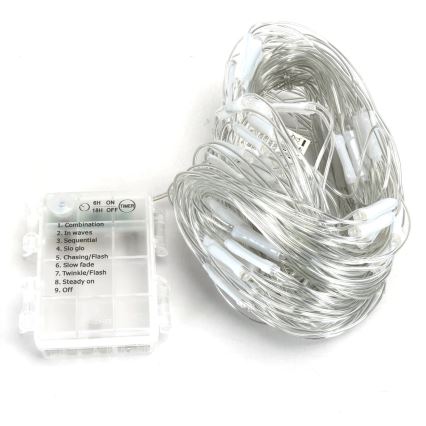 Aigostar - LED-ulkojouluketju 200xLED/8 toiminnot 6x1,5m IP44 kylmänvalkoinen