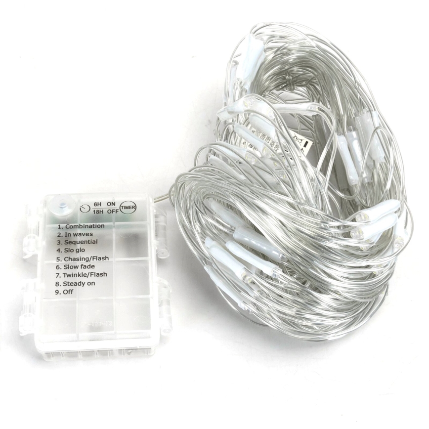 Aigostar - LED-ulkojouluketju 200xLED/8 toiminnot 6x1,5m IP44 kylmänvalkoinen