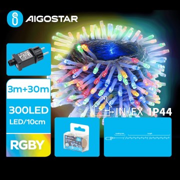 Aigostar - LED-ulkojouluketju 300xLED/8 toiminnot 33m IP44 monivärinen
