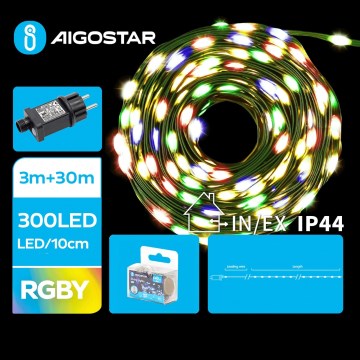Aigostar - LED-ulkojouluketju 300xLED/8 toiminnot 33m IP44 monivärinen