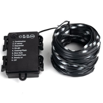 Aigostar - LED-ulkojouluketju 50xLED/8 toiminnot 3xAA 5,3m IP44 monivärinen