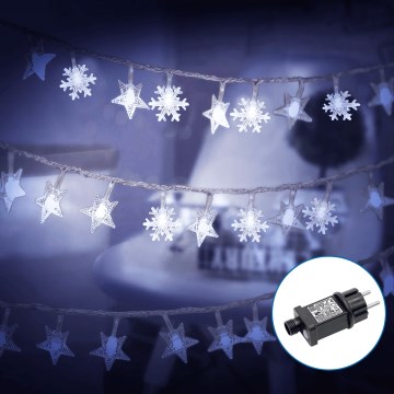 Aigostar - LED-ulkojouluketju 50xLED/8 toiminnot 8m IP44 kylmänvalkoinen