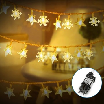 Aigostar - LED-ulkojouluketju 50xLED/8 toiminnot 8m IP44 lämpimänvalkoinen