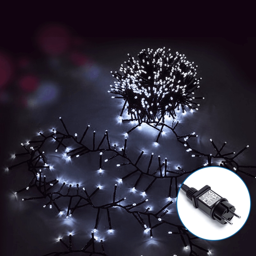 Aigostar - LED-ulkojouluketju 600xLED/8 toiminnot 18m IP44 kylmänvalkoinen