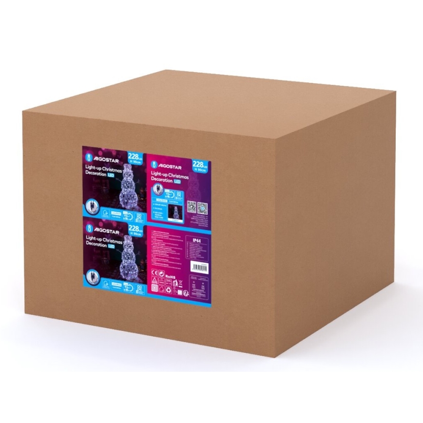 Aigostar-LED-ulkojoulukoriste LED/3,6W/31/230V 6500K 90cm IP44 lumiukko
