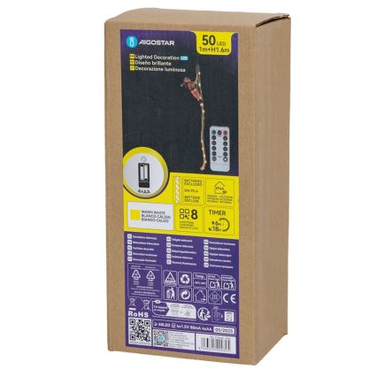 Aigostar - LED-ulkojoulukoriste LED/4xAA IP44, laskuvarjohyppäävä joulupukki