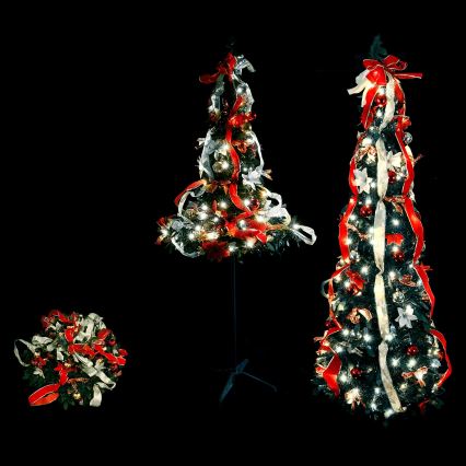 Aigostar - LED-ulkojoulukuusi 150xLED 1,8m IP44 punainen kylmänvalkoinen