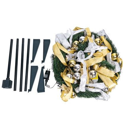 Aigostar - LED-ulkojoulukuusi, 150 LEDiä, 1,8 m, IP44, valkoinen/kultainen, lämmin valkoinen