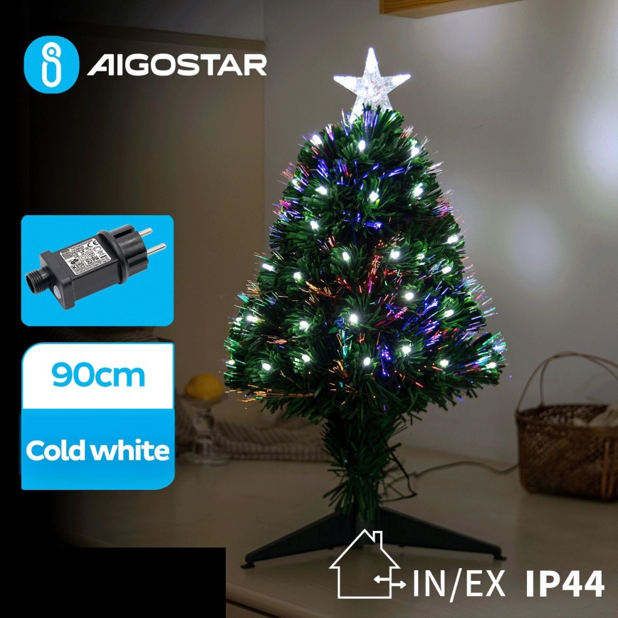 Aigostar - LED-ulkojoulukuusi LED/3,6W/230V 90 cm IP44 kylmänvalkoinen