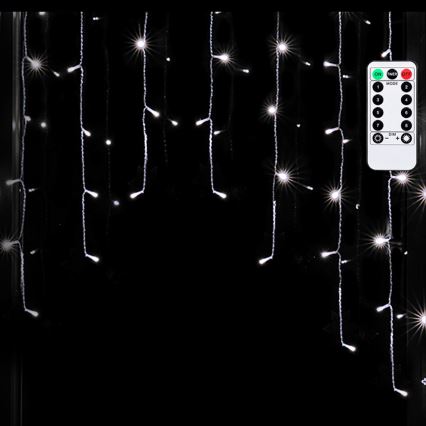 Aigostar - LED-ulkojouluvalosarja 200xLED/6W/230V/8 toimintoa 3x1m IP44 kylmänvalkoinen + kaukosäädin