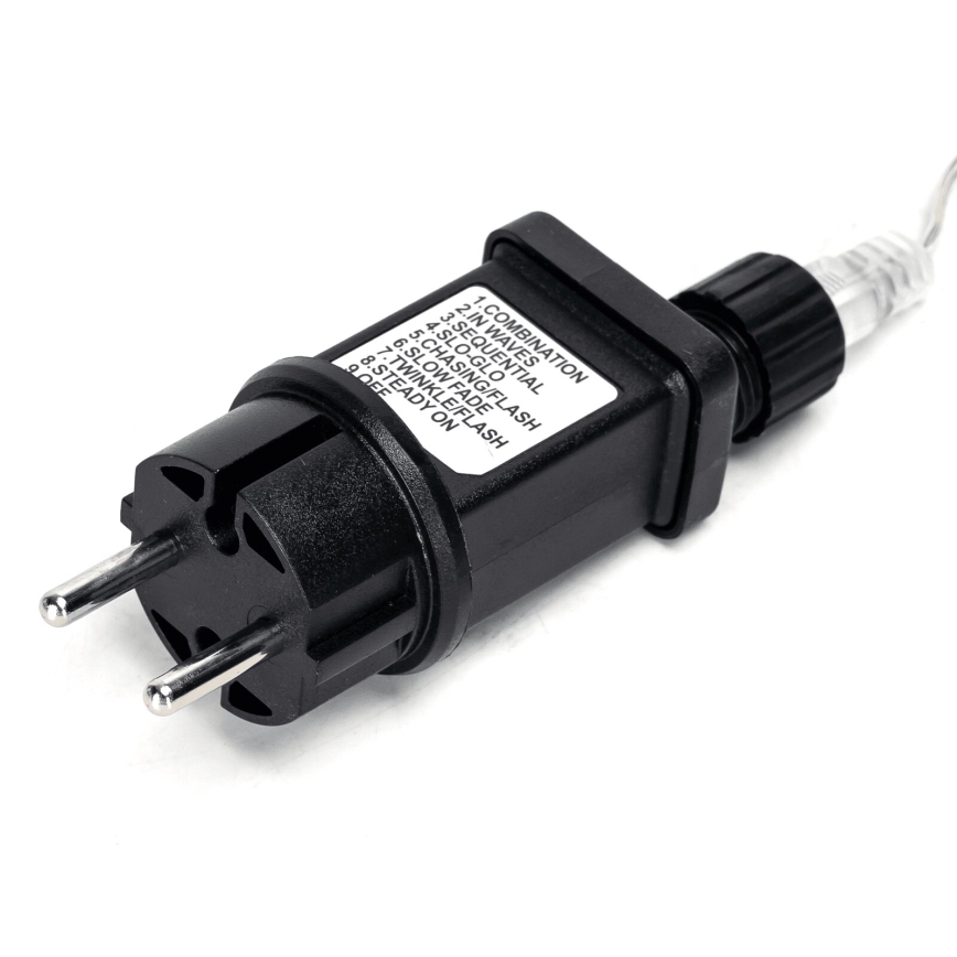 Aigostar - LED-ulkojouluvalosarja 100 LEDiä, 8 toimintoa, 13 m, IP44, kylmänvalkoinen