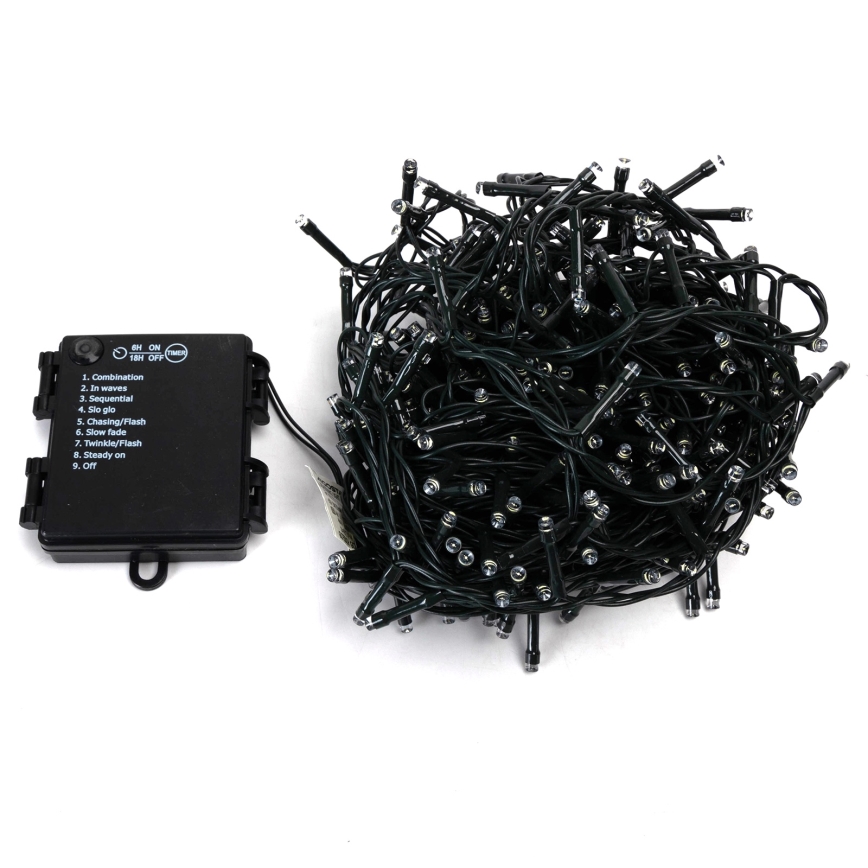 Aigostar - LED-ulkojouluvalosarja 400 LED/8 toimintoa 4xAA 20,3 m IP44 kylmä valkoinen