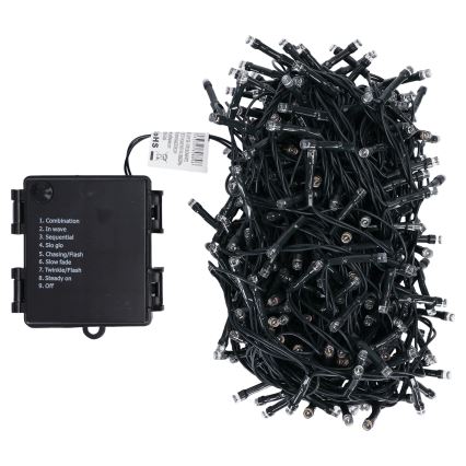 Aigostar - LED-ulkokäyttöinen jouluvalosarja 500xLED/8 toimintoa 4xAA 25,3 m IP44 monivärinen