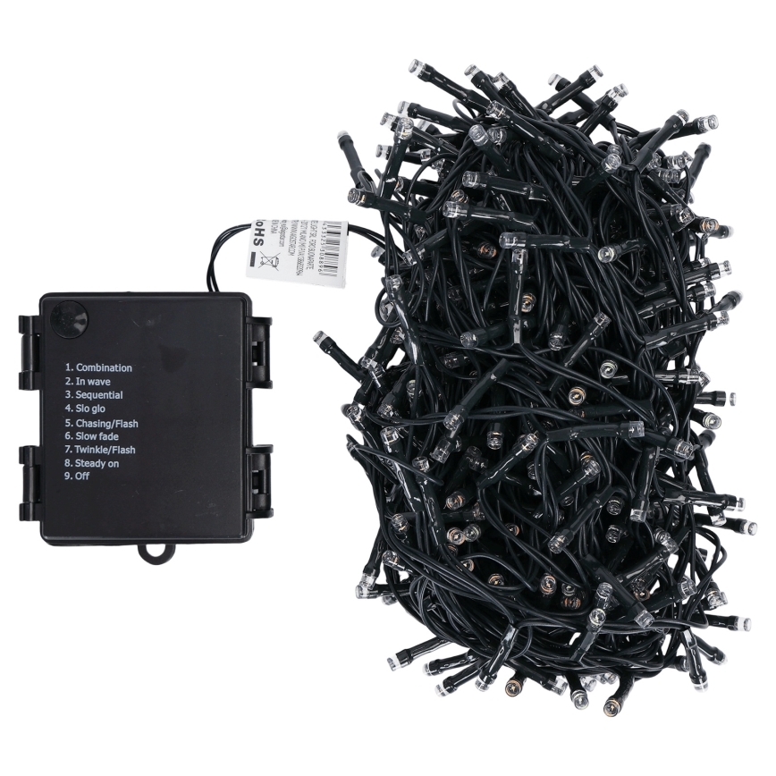 Aigostar - LED-ulkokäyttöinen jouluvalosarja 500xLED/8 toimintoa 4xAA 25,3 m IP44 monivärinen