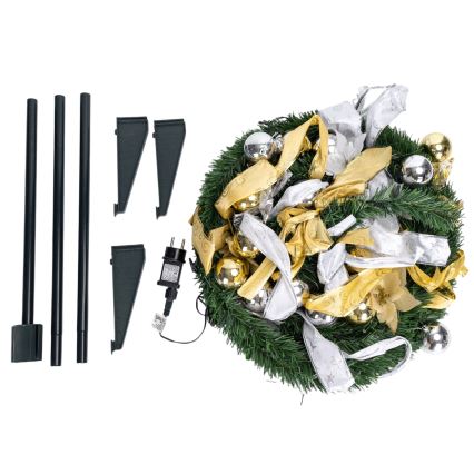 Aigostar - LED-ulkojoulukuusi 100 x LED, 1,5 m, IP44, valkoinen/kultainen, kylmänvalkoinen