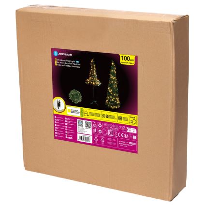 Aigostar - LED-ulkojoulukuusi 100xLED 1,5m IP44 vihreä lämmin valkoinen