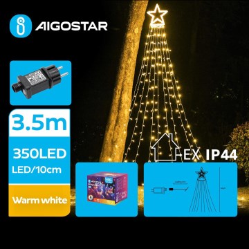 Aigostar - LED Ulkokäyttöön tarkoitettu joulukoriste LED/6W/230V 3,5m IP44 lämmin valkoinen