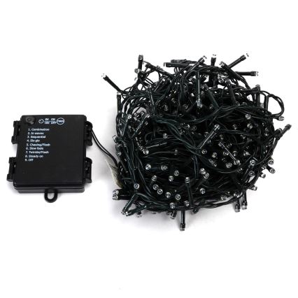 Aigostar - LED-ulkokäyttöinen jouluvalosarja 400 LEDiä/8 toimintoa 4×AA 20,3 m IP44 lämmin valkoinen