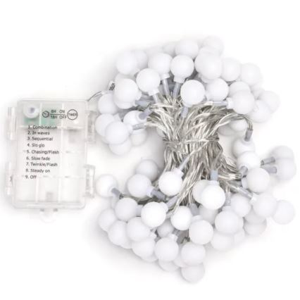 Aigostar - LED-ulkojouluketju 100xLED/3xAA/8 toiminnot 10,3 m IP44 kylmänvalkoinen