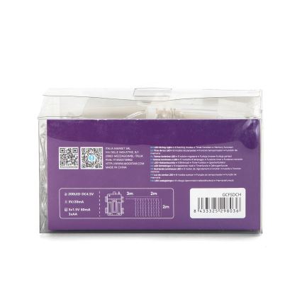 Aigostar - LED-ulkojouluvalosarja 200xLED/8 toimintoa 3xAA 5x2m IP44 moniväri