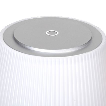 Aigostar - LED Himmennettävä ladattava ulkopöytävalaisin LED/4W/5V 3600mAh valkoinen/mattakromi IP54