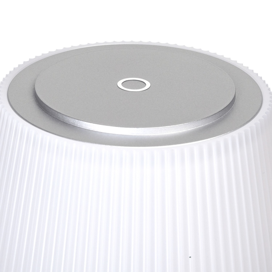 Aigostar - LED Himmennettävä ladattava ulkopöytävalaisin LED/4W/5V 3600mAh valkoinen/mattakromi IP54