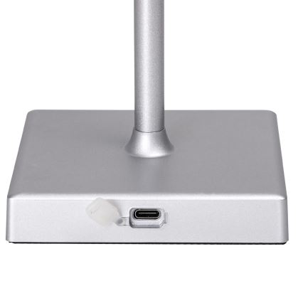 Aigostar - LED Himmennettävä ladattava ulkopöytävalaisin LED/4W/5V 3600mAh valkoinen/mattakromi IP54