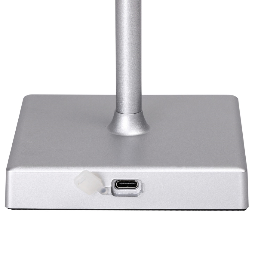Aigostar - LED Himmennettävä ladattava ulkopöytävalaisin LED/4W/5V 3600mAh valkoinen/mattakromi IP54