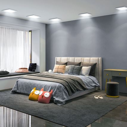 Aigostar - LED-upotettava alasvalo 12W 230V 6500K 17,5x17,5 cm valkoinen