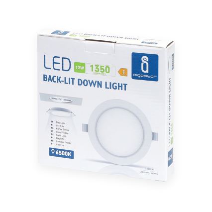 Aigostar - LED upotettava valo LED/12W/230V 6500K halkaisija 17,5 cm valkoinen