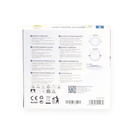 Aigostar - LED upotettava valo LED/18W/230V 3000K halkaisija 27,5 cm valkoinen