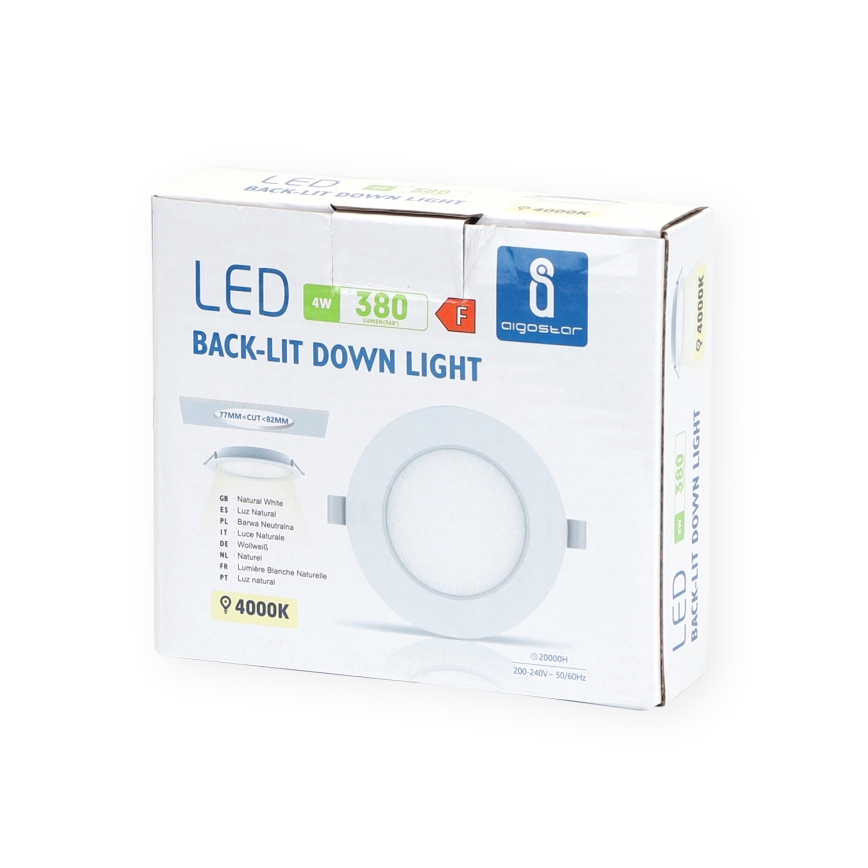Aigostar - LED upotettava valo LED/4W/230V 4000K halkaisija 9,8 cm valkoinen