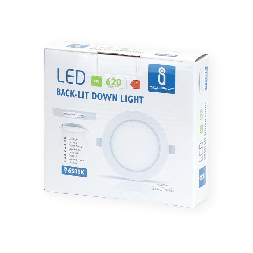 Aigostar - LED upotettava valo LED/6W/230V 6500K halkaisija 11,8 cm valkoinen