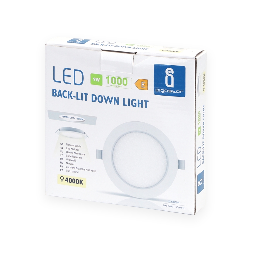 Aigostar - LED upotettava valo LED/9W/230V 4000K halkaisija 14,5 cm valkoinen