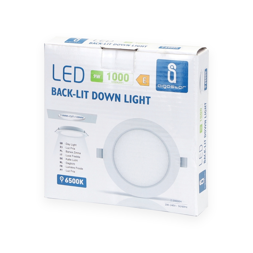 Aigostar - LED upotettava valo LED/9W/230V 6500K halkaisija 14,5 cm valkoinen