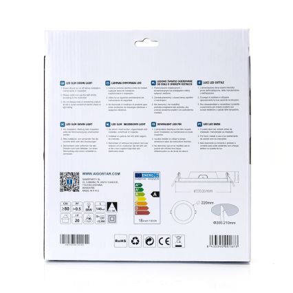 Aigostar - LED upotettava valo ULTRATHIN LED/18W/230V 4000K valkoinen
