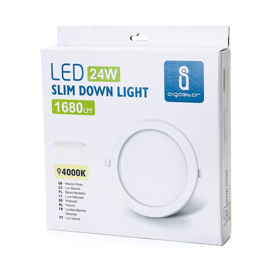 Aigostar - LED upotettava valo ULTRATHIN LED/24W/230V 4000K valkoinen