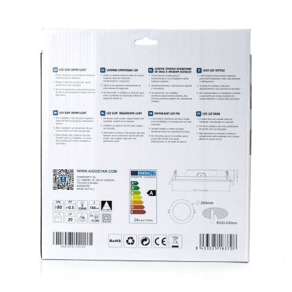 Aigostar - LED upotettava valo ULTRATHIN LED/24W/230V 4000K valkoinen