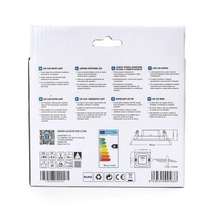 Aigostar - LED upotettava valo ULTRATHIN LED/6W/230V 6000K valkoinen