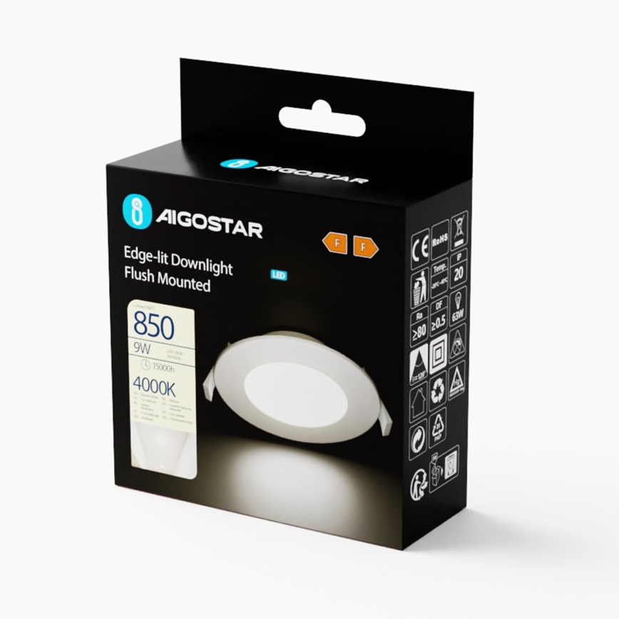 Aigostar - LED upotettava valo ULTRATHIN LED/9W/230V 4000K valkoinen