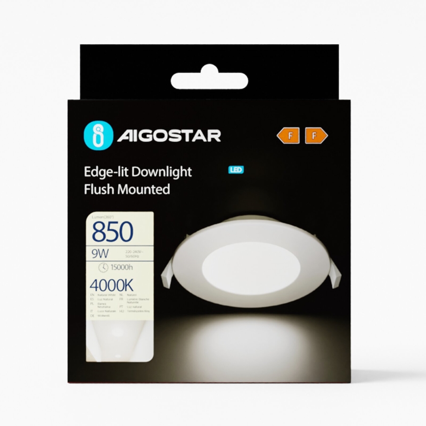 Aigostar - LED upotettava valo ULTRATHIN LED/9W/230V 4000K valkoinen