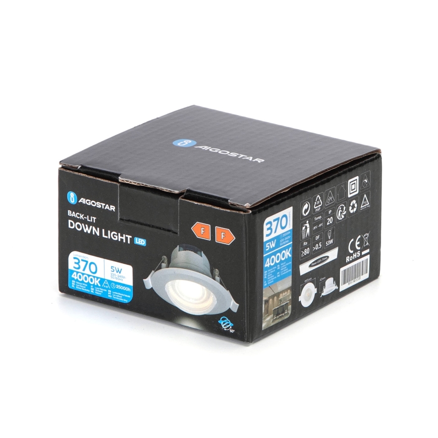 Aigostar - LED Upotettavat valot LED/5W/230V 4000K pr. 8,5 cm valkoinen