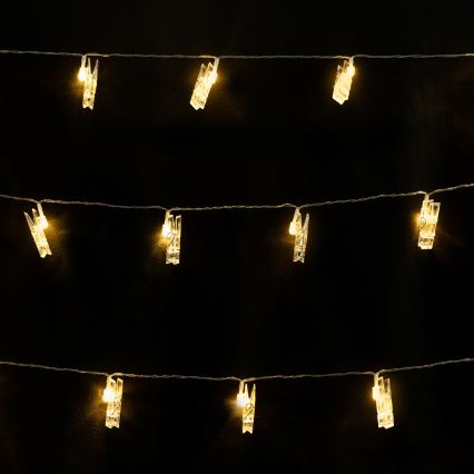 Aigostar - LED-valoketju 20xLED/5W/USB 6 m lämmin valkoinen