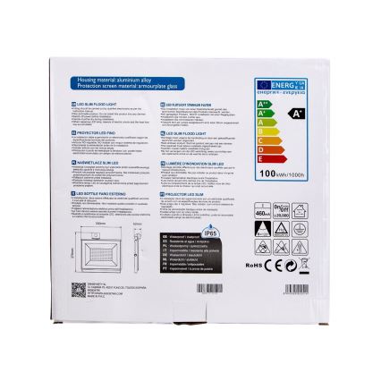 Aigostar - LED-valonheitin anturilla LED/100W/230V 6400K IP65 valkoinen