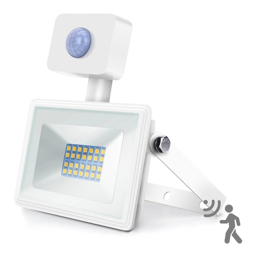 Aigostar - LED-valonheitin anturilla LED/20W/230V 4000K IP65 valkoinen